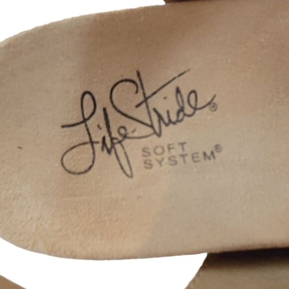 Life Sride Marina Bone Comfort Footbed Strappy Slip-on Wedge Sandals Size 7.5W - Picture 8 of 10